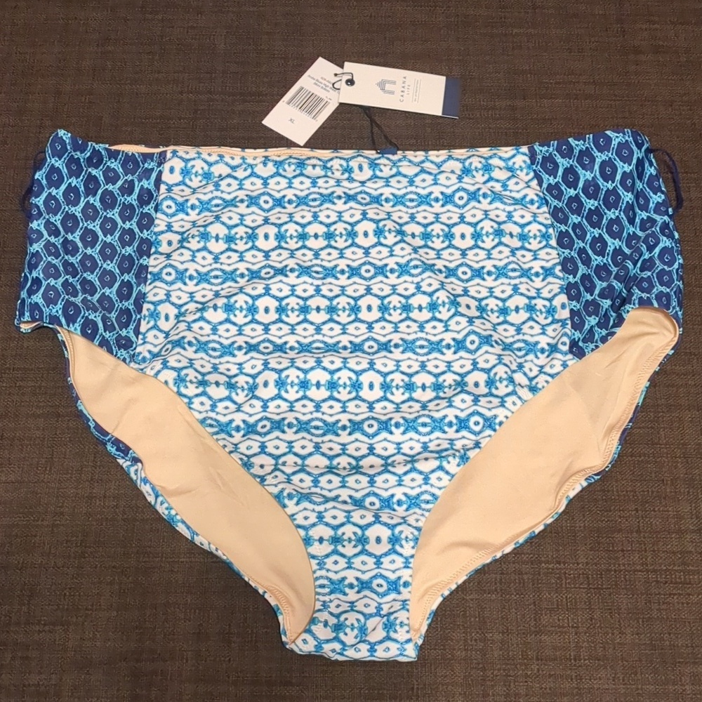 Cabana Life Aruba Blues - High Waist Bikini Bottom Size XL UPF 50+ NWT